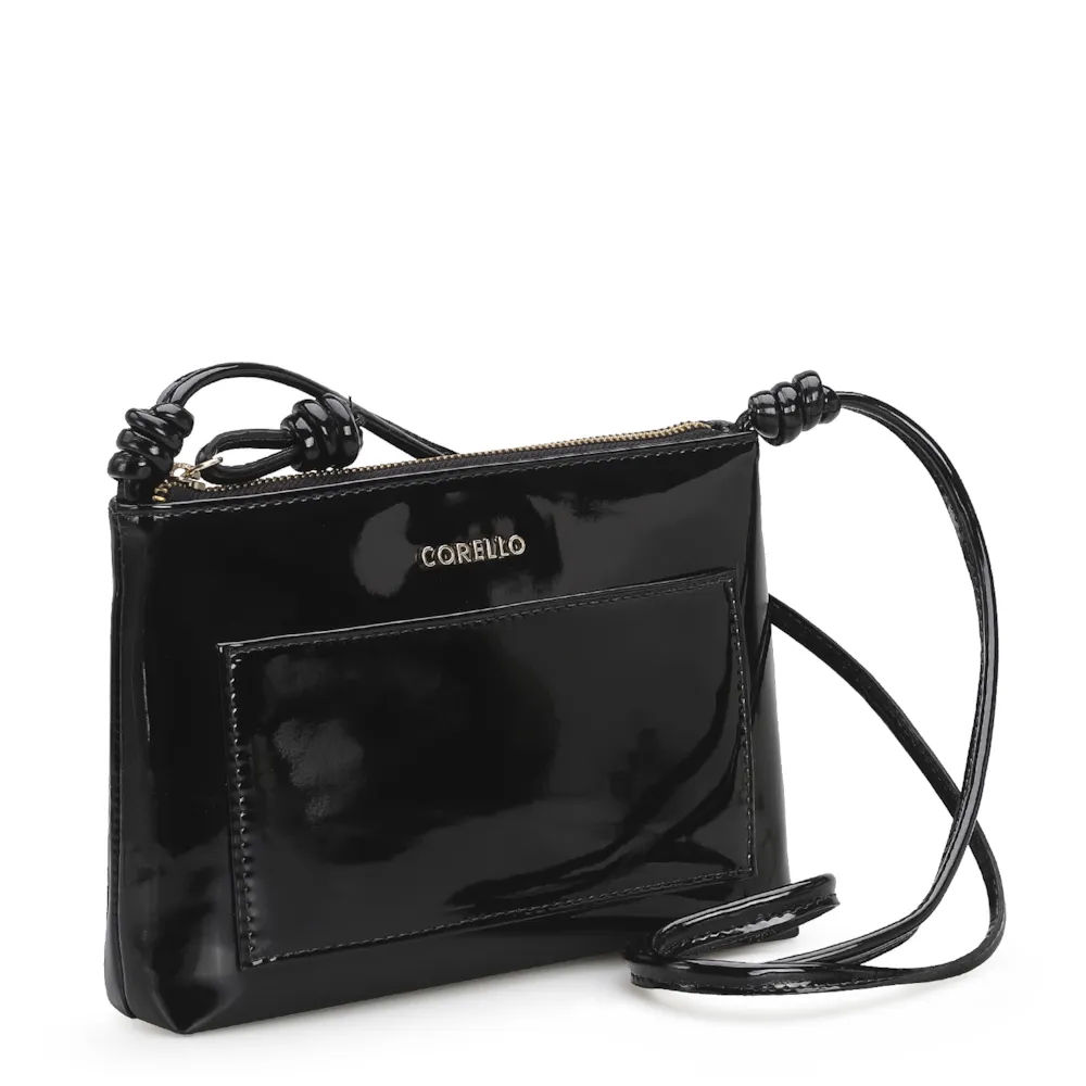 Bolsa Transversal Verniz Preto - imagem 2