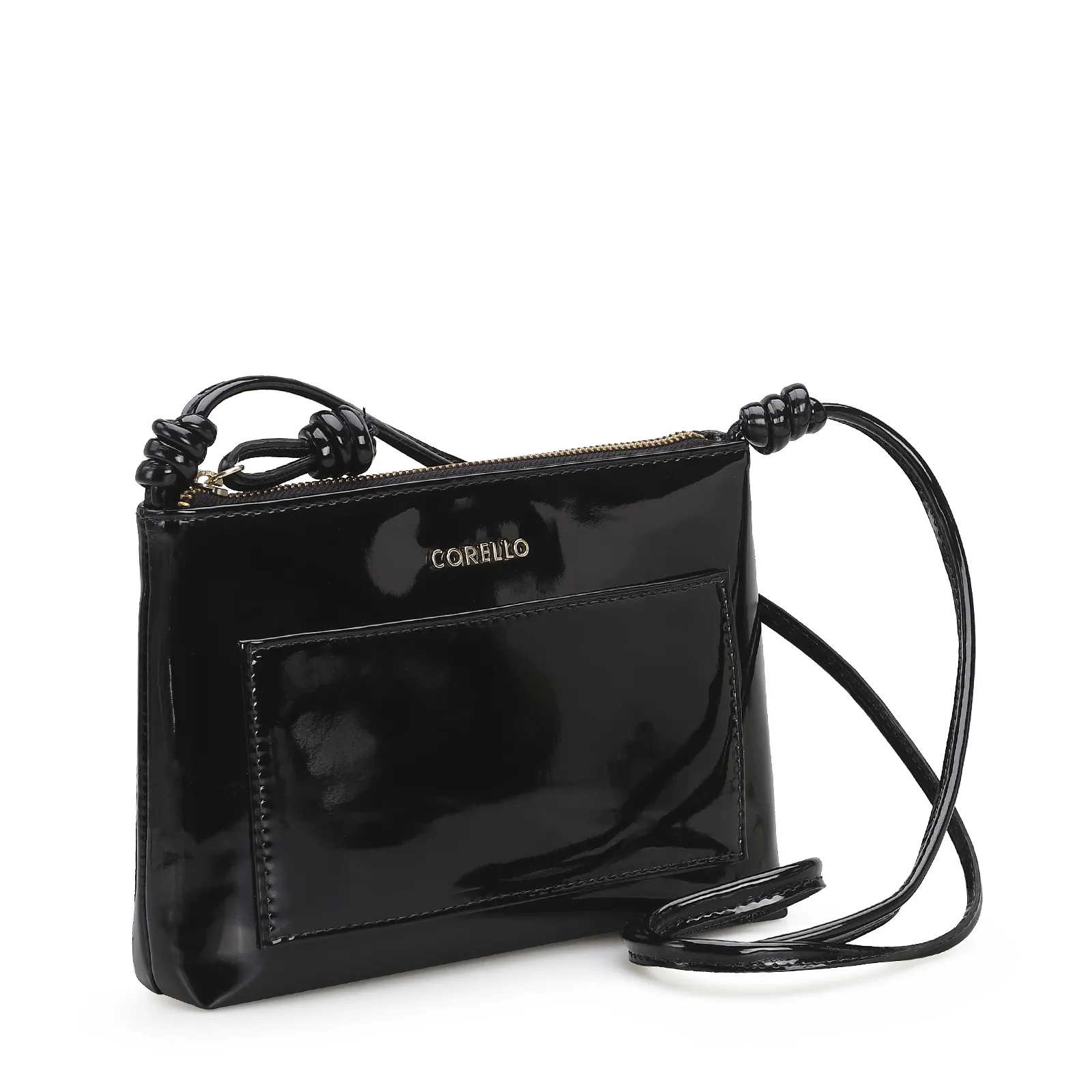 Bolsa Transversal Verniz Preto