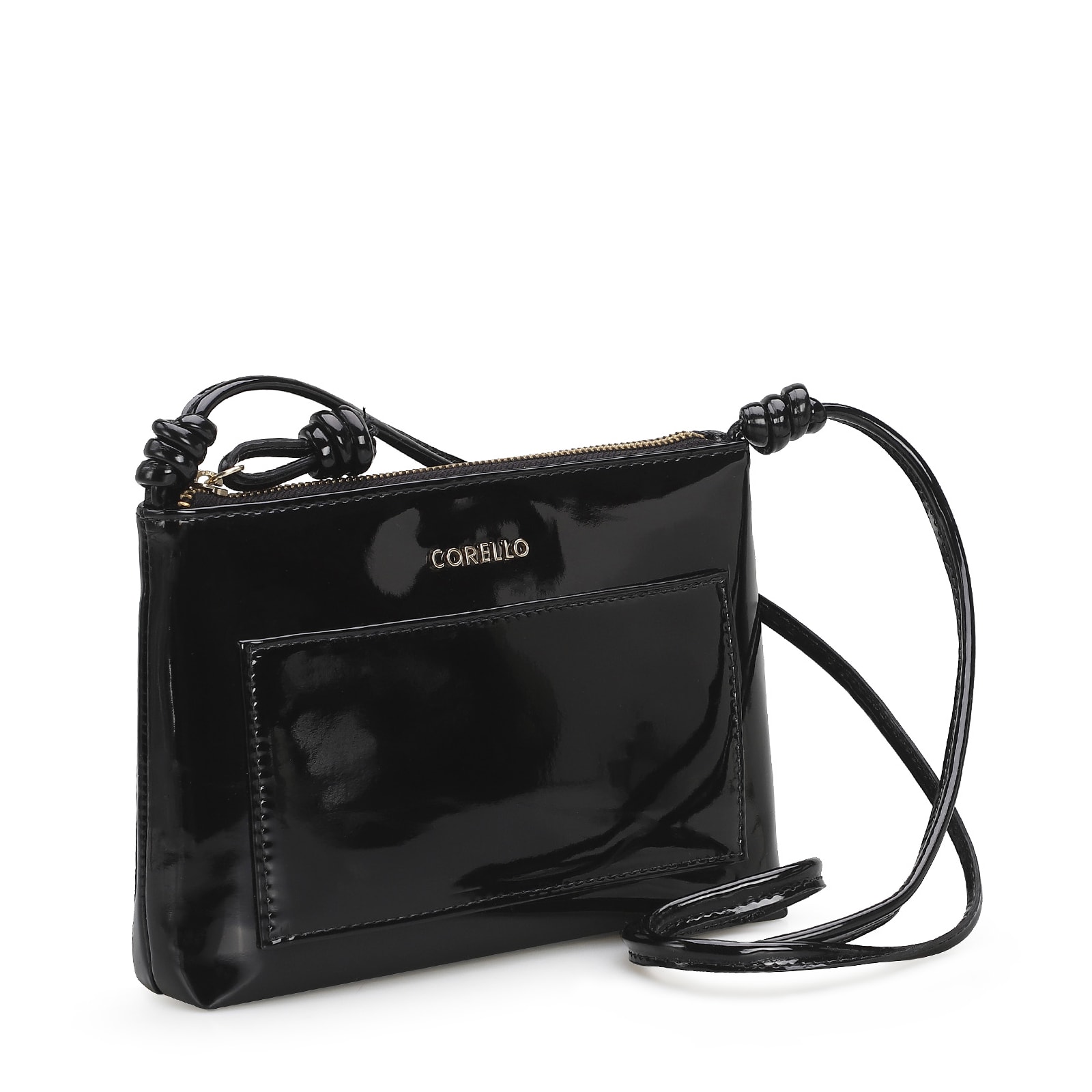Bolsa Transversal Verniz Preto