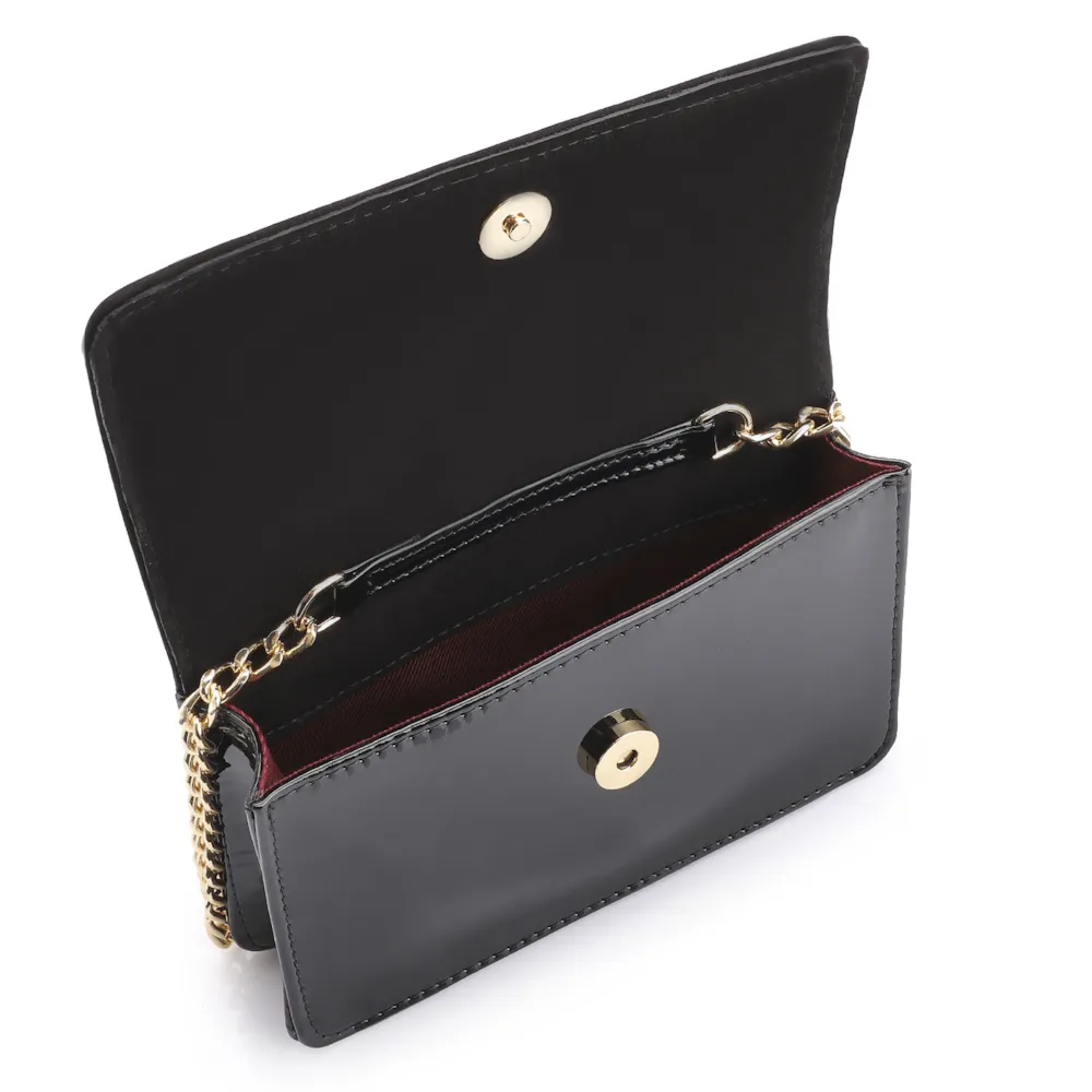 Bolsa Transversal Verniz Preto/Nobuck Preto - imagem 4