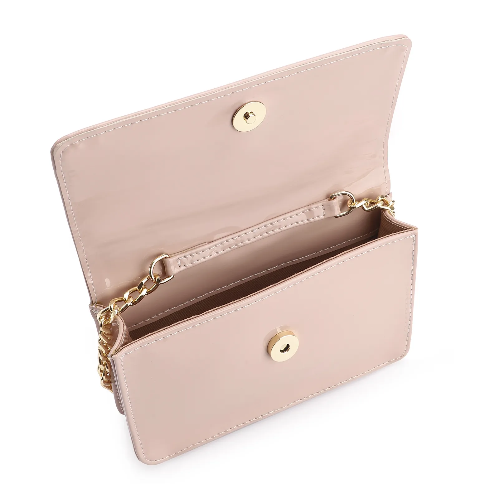 Bolsa Transversal Verniz Rosa