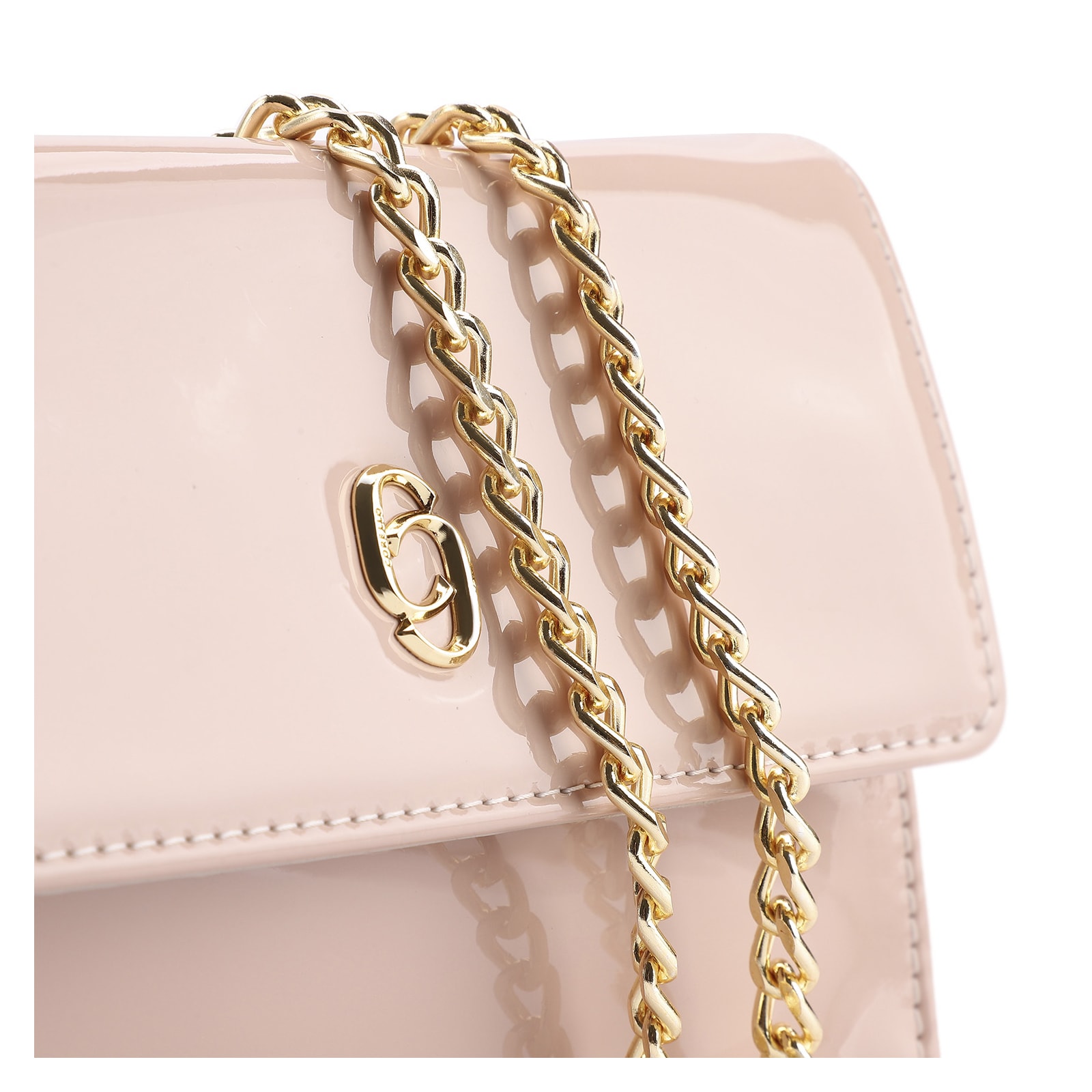 Bolsa Transversal Verniz Rosa