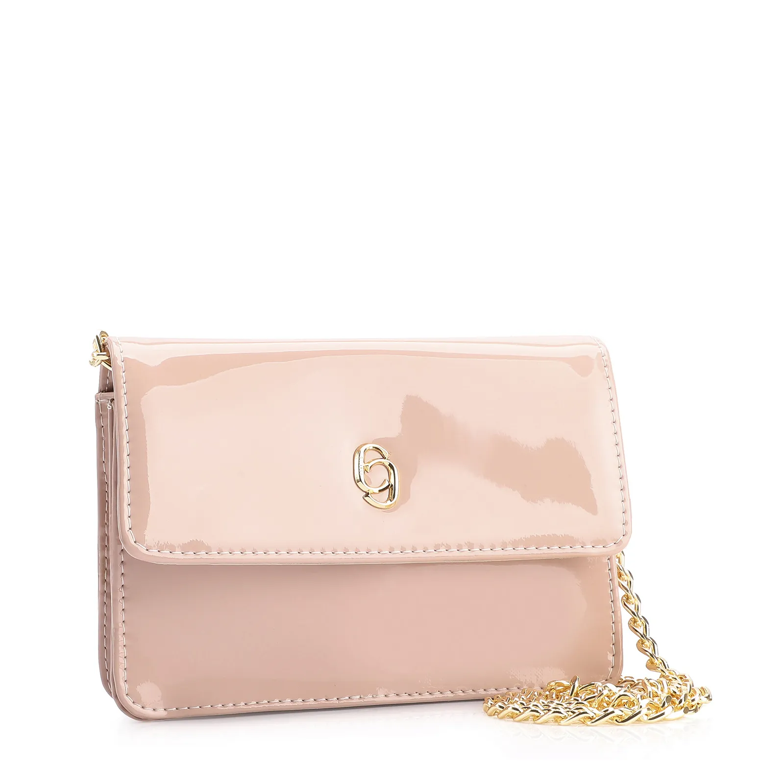 Bolsa Transversal Verniz Rosa