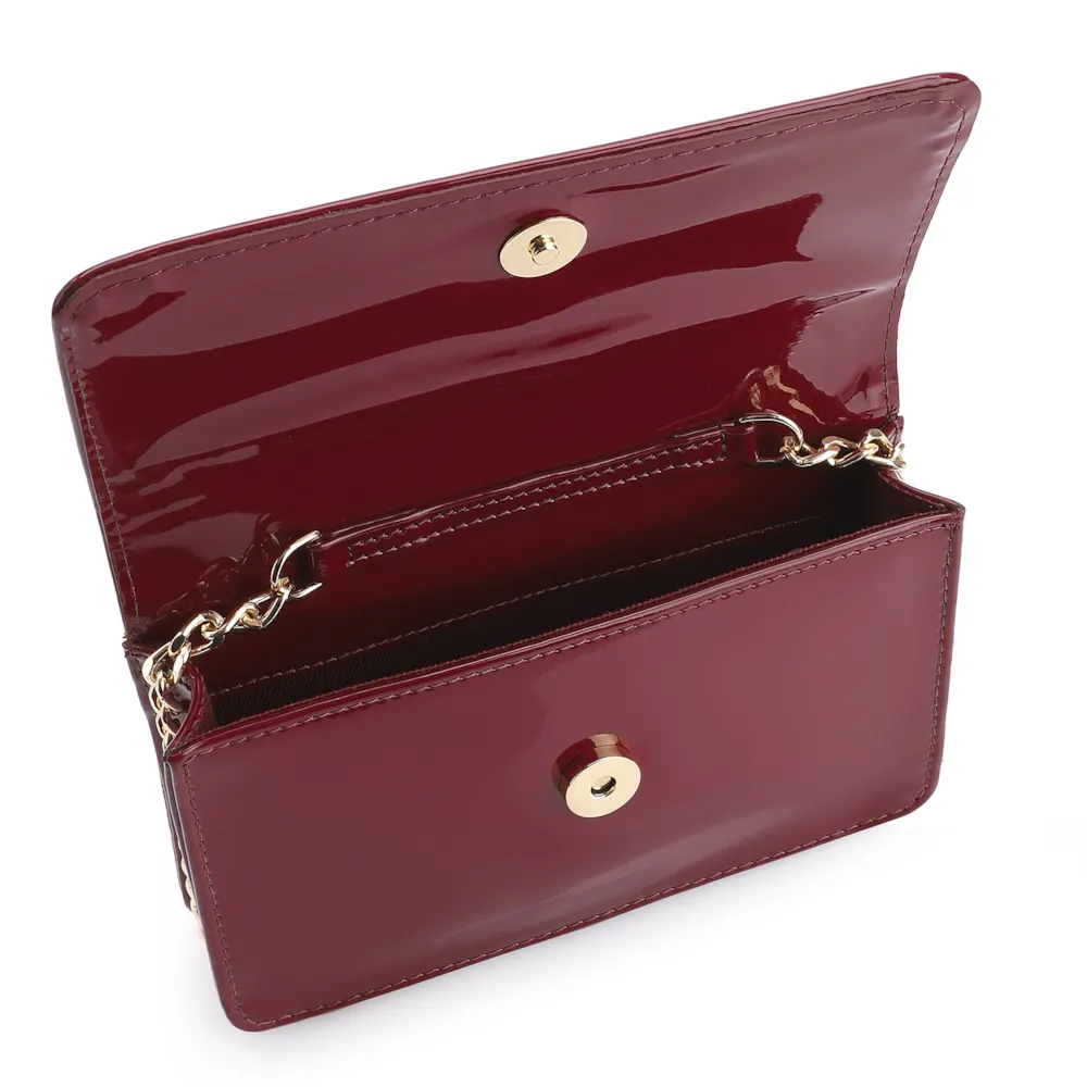 Bolsa Transversal Verniz Vermelho Cereja - imagem 4