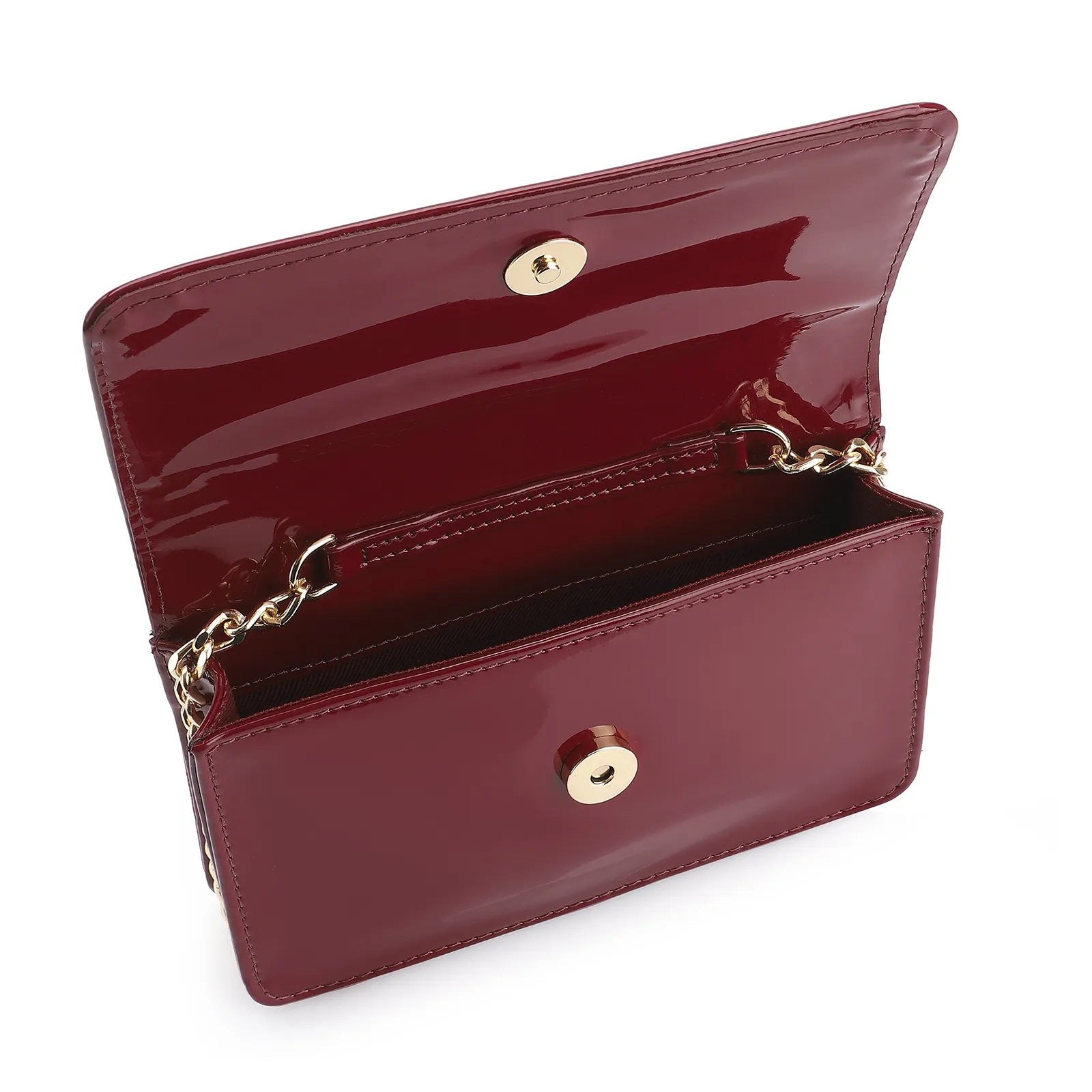 Bolsa Transversal Verniz Vermelho Cereja