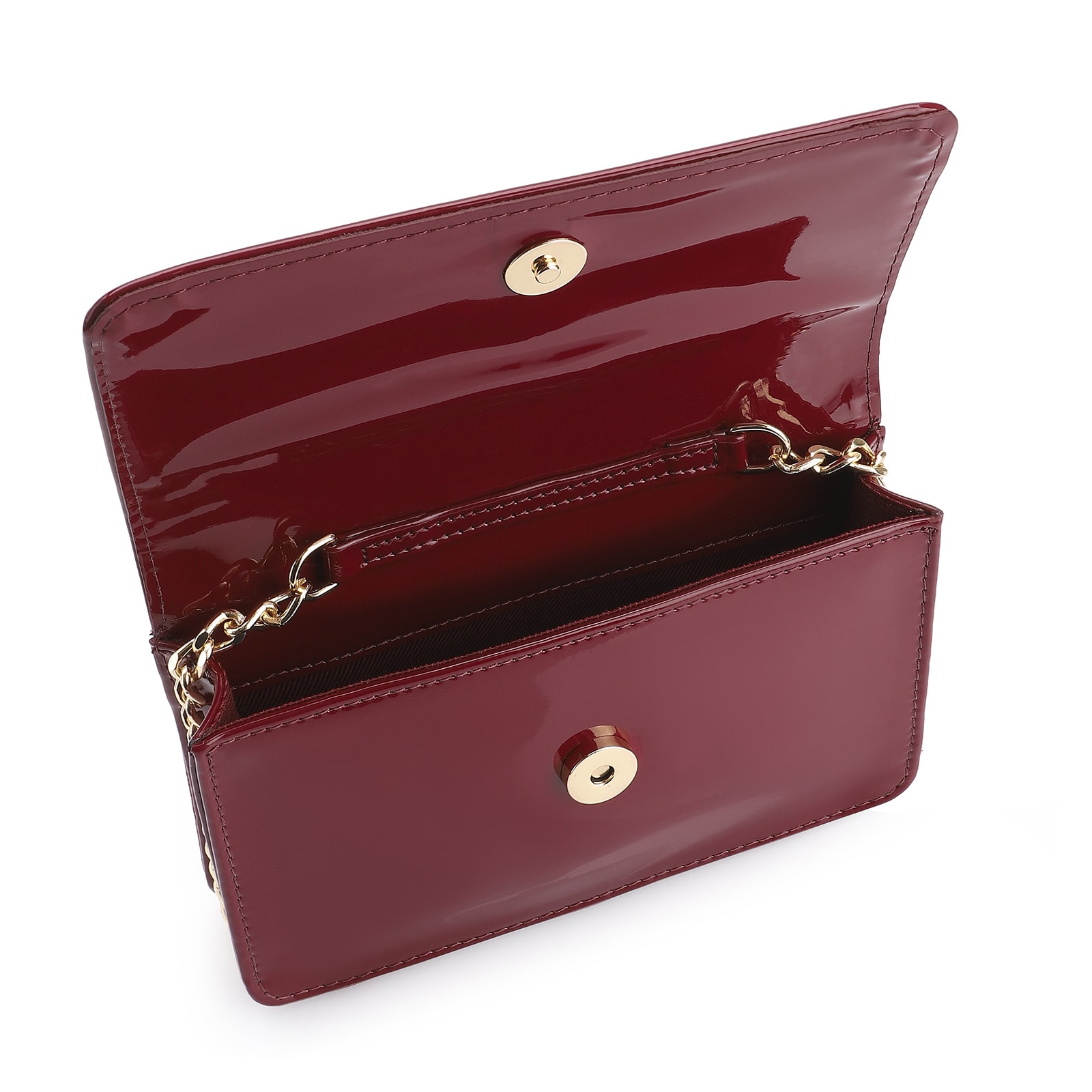 Bolsa Transversal Verniz Vermelho Cereja