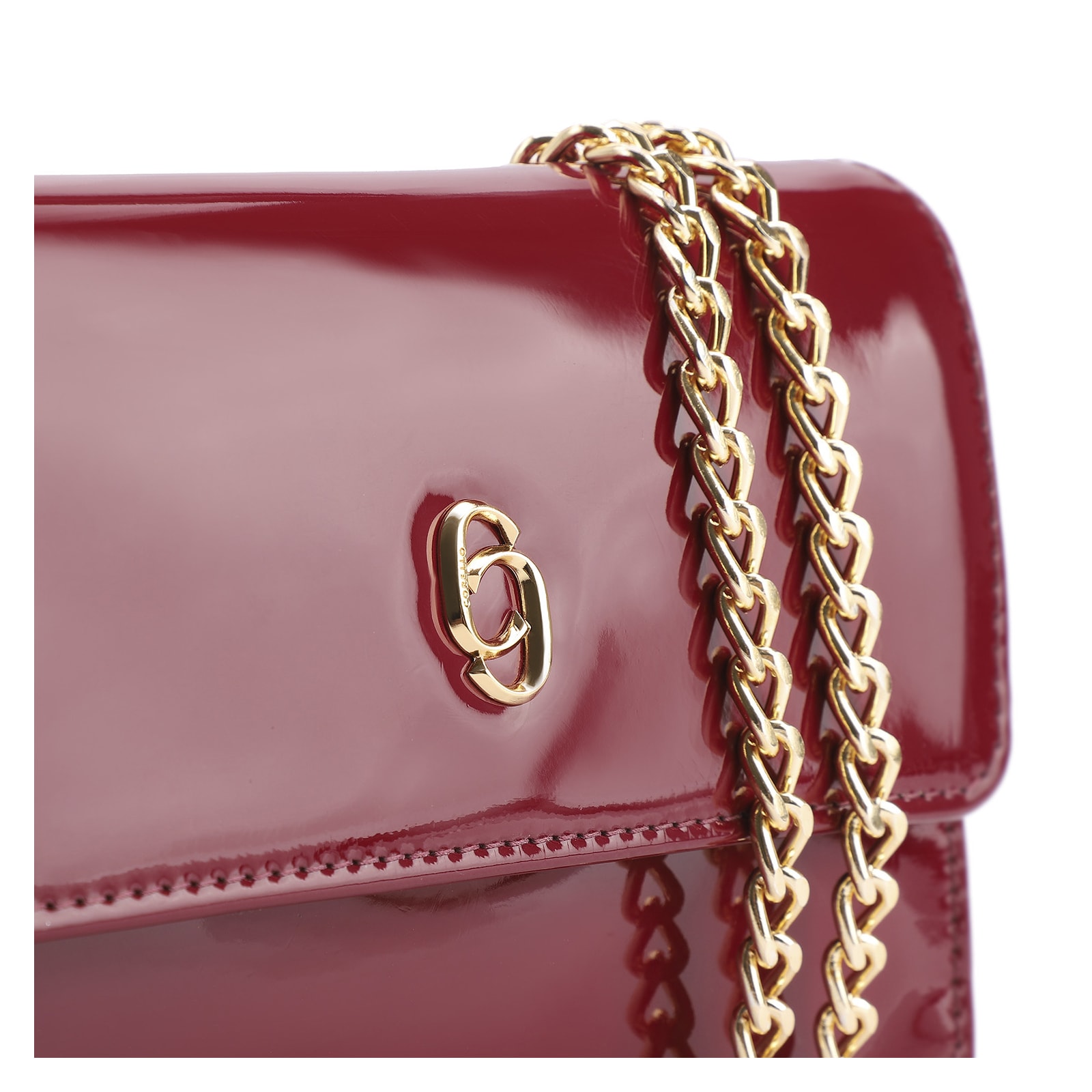Bolsa Transversal Verniz Vermelho Cereja
