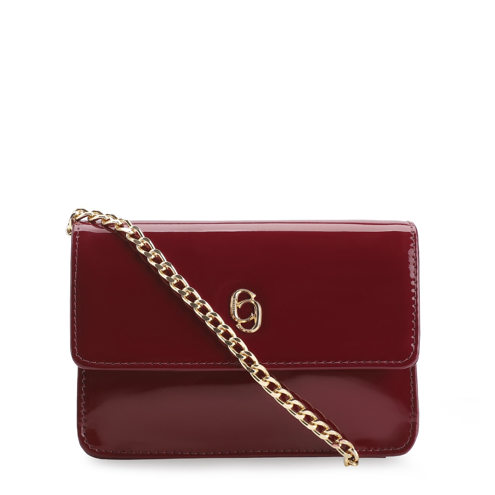 Bolsa Transversal Verniz Vermelho Cereja