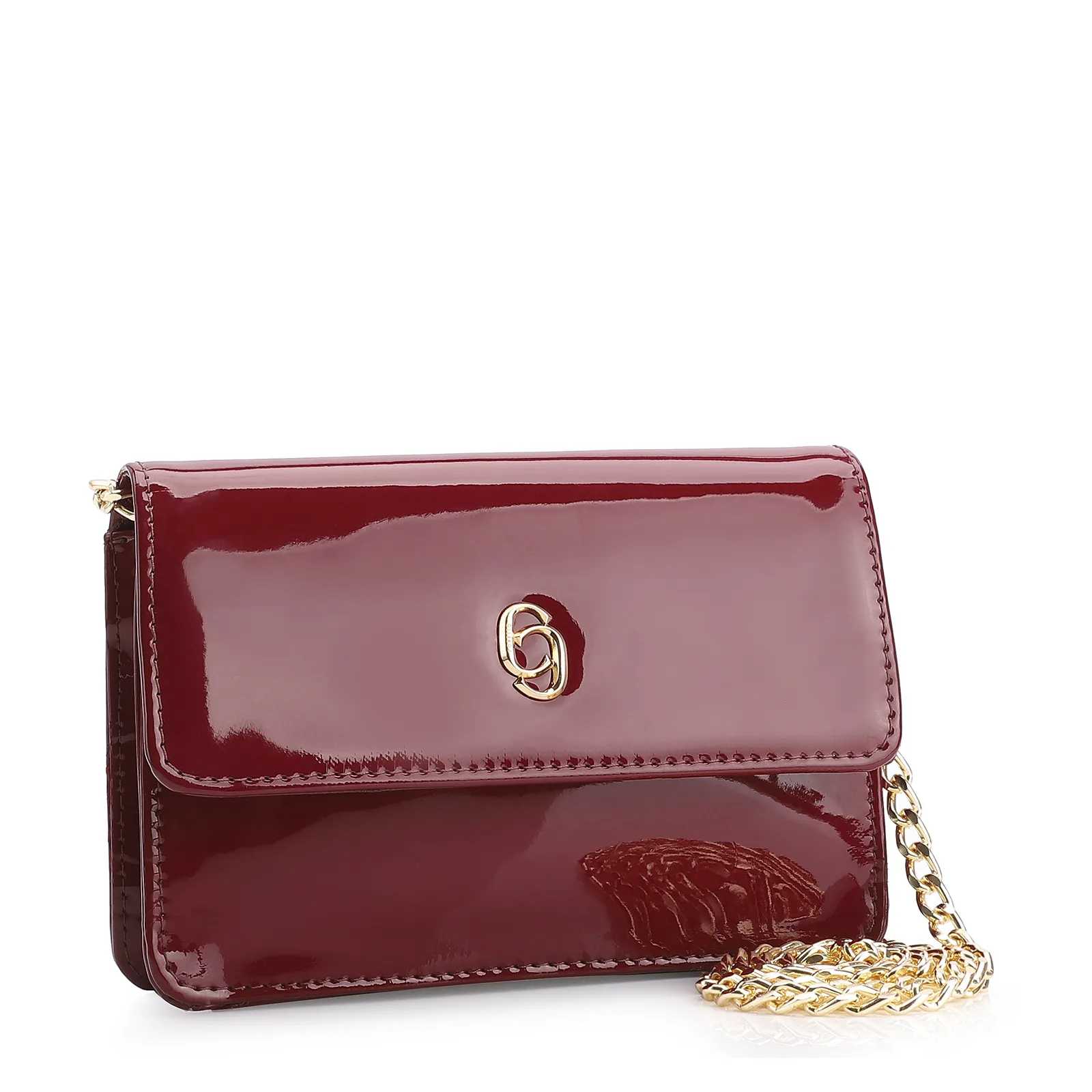 Bolsa Transversal Verniz Vermelho Cereja