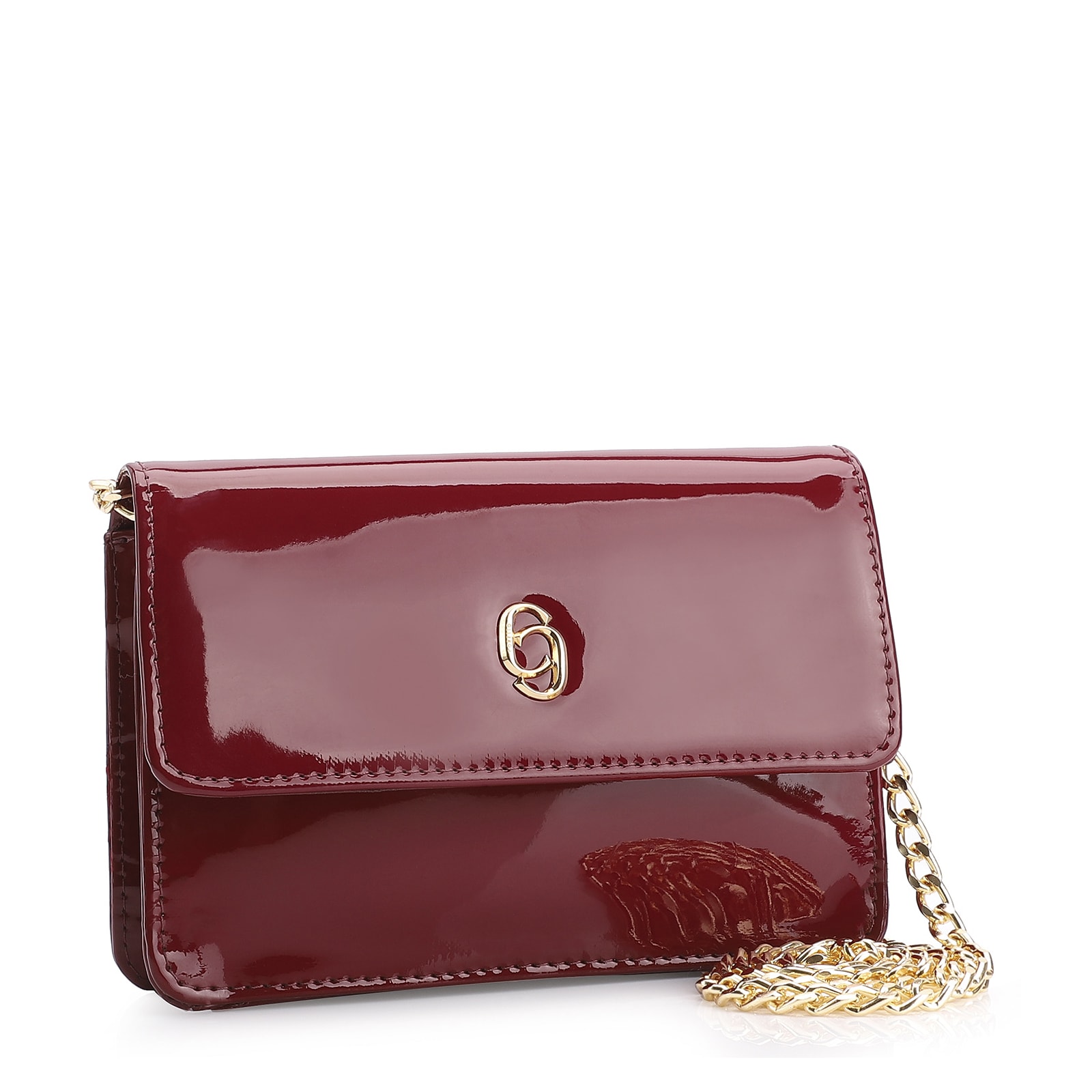 Bolsa Transversal Verniz Vermelho Cereja