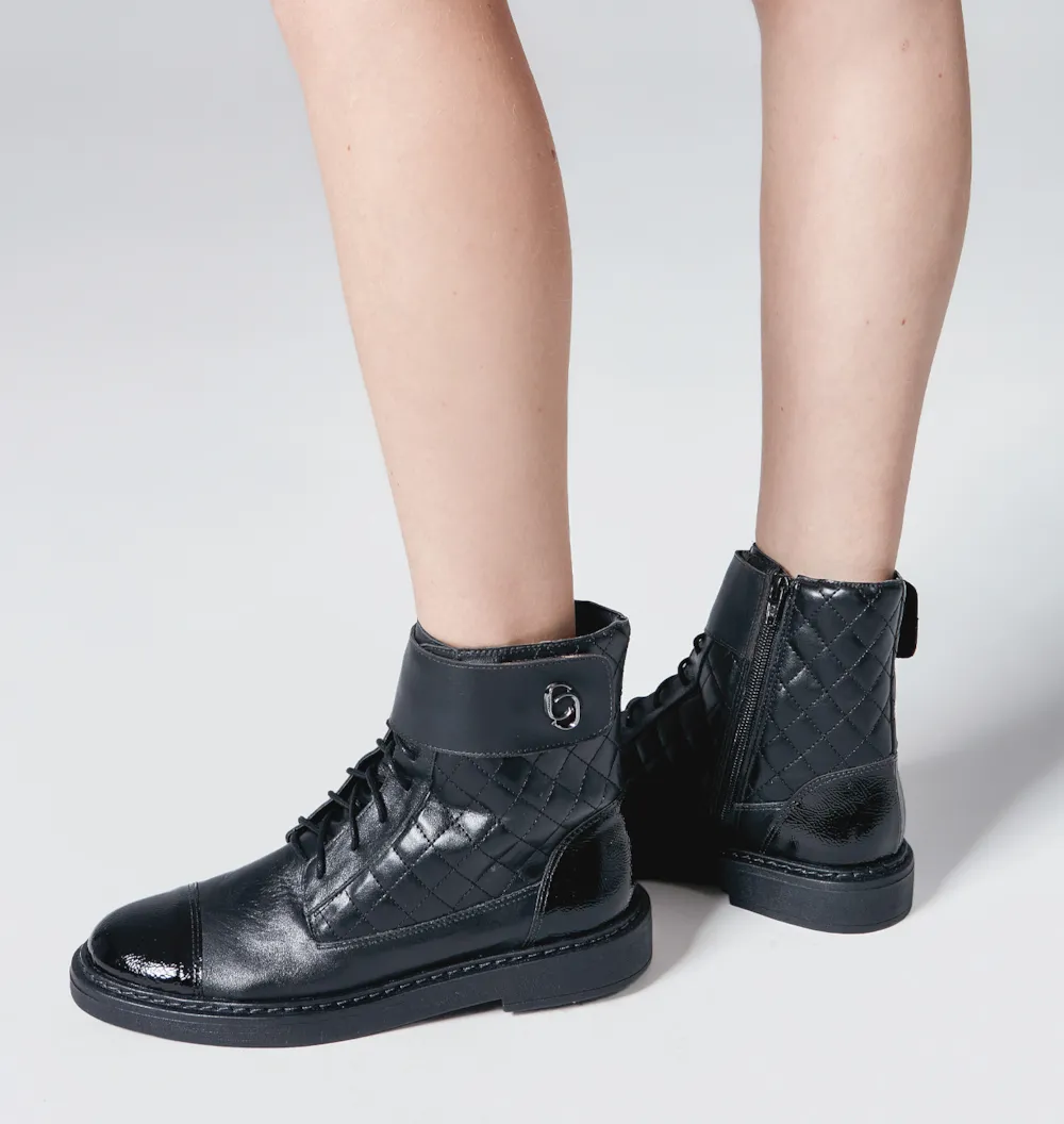 Bota Coturno Couro Preto - imagem 2