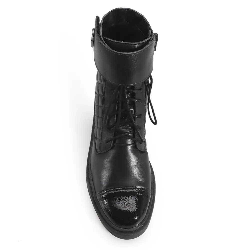 Bota Coturno Couro Preto - imagem 6
