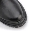 Bota Coturno Preta Cano Médio Salto Baixo Tratorada Couro - imagem 7