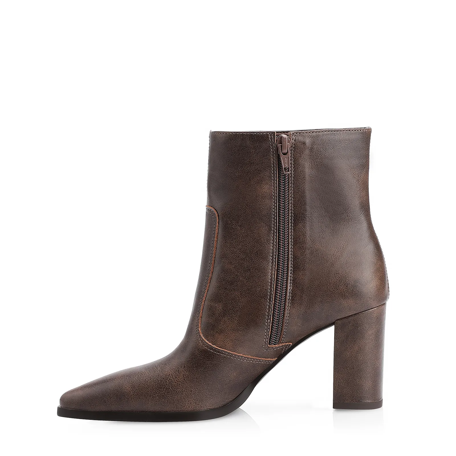 Bota Couro Estonado Marrom
