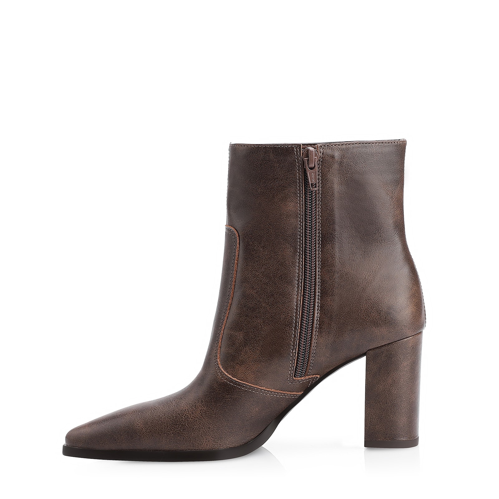 Bota Couro Estonado Marrom