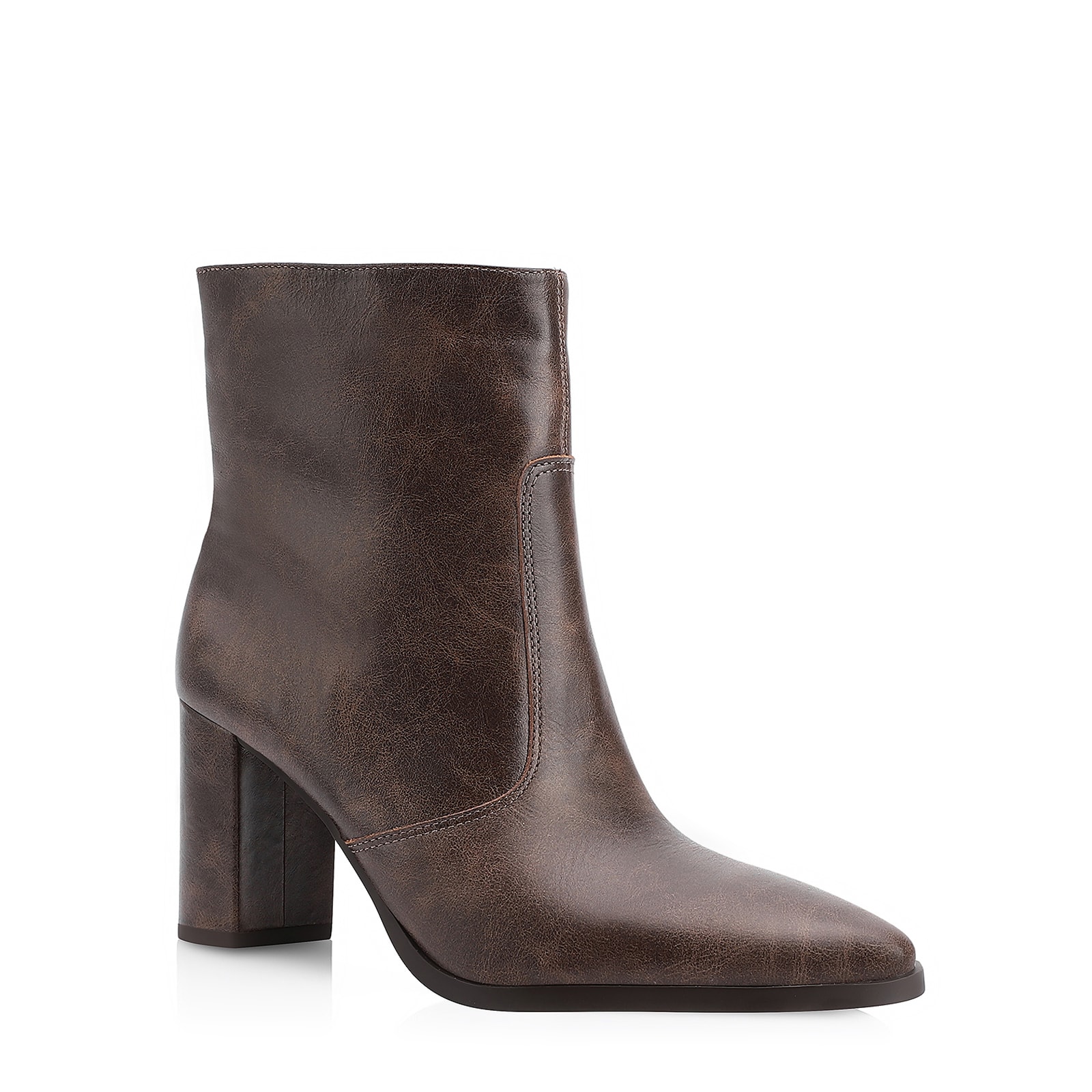 Bota Couro Estonado Marrom