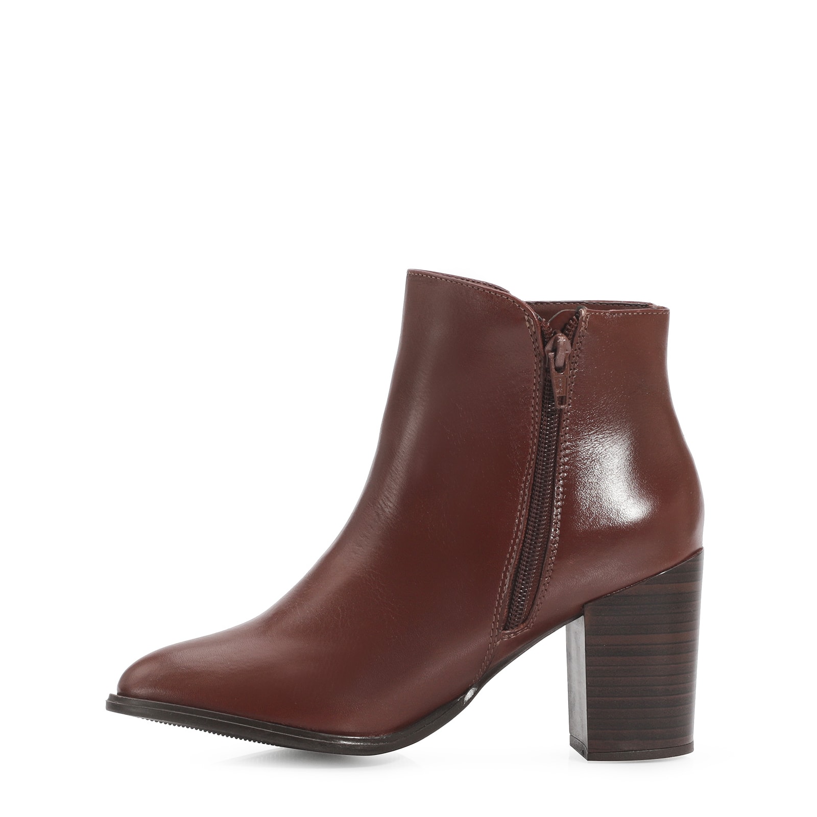 Bota Couro Marrom Escuro