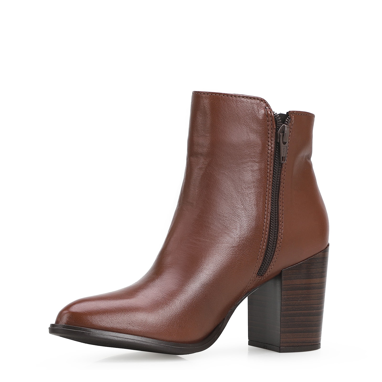 Bota Couro Marrom Escuro