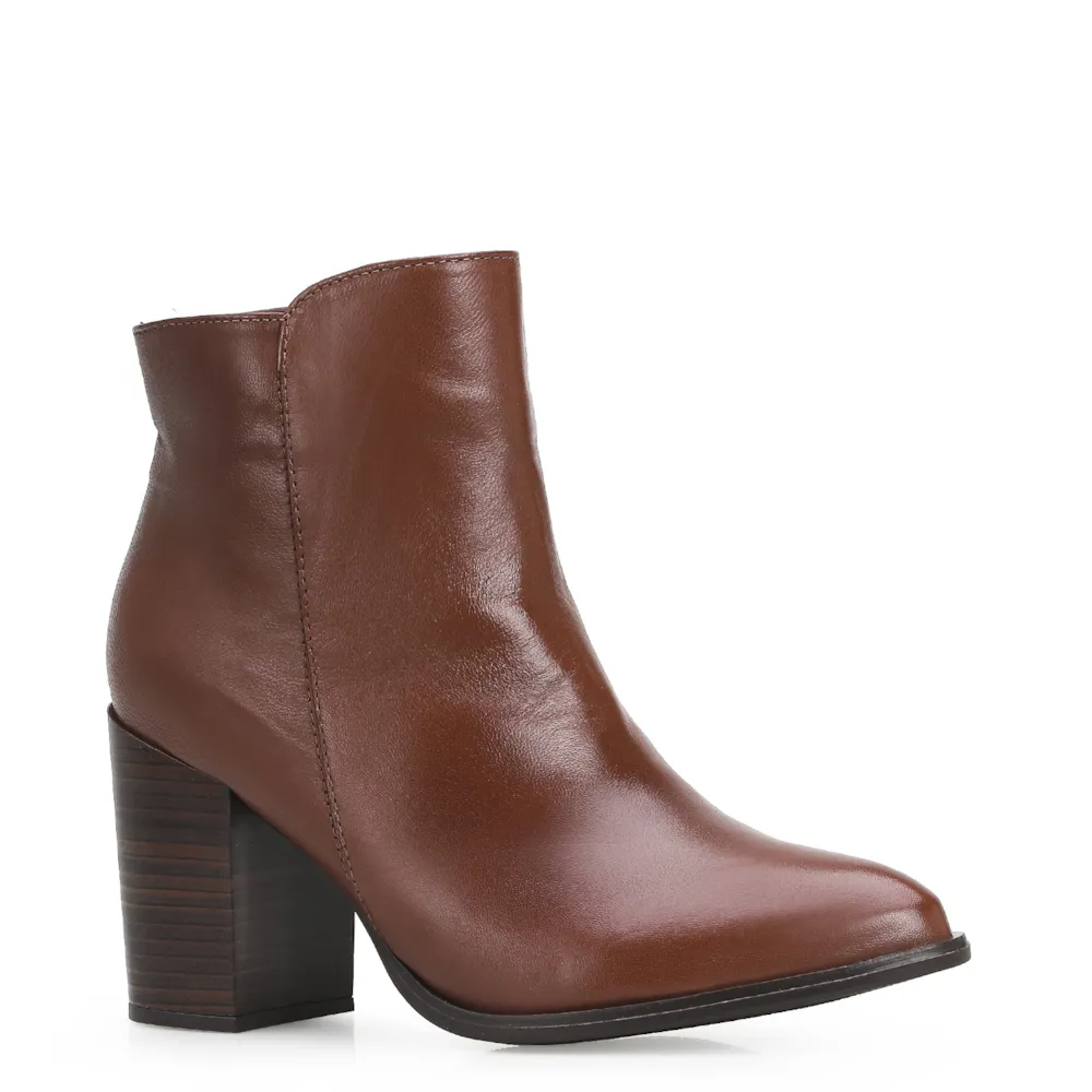 Bota Couro Marrom Escuro