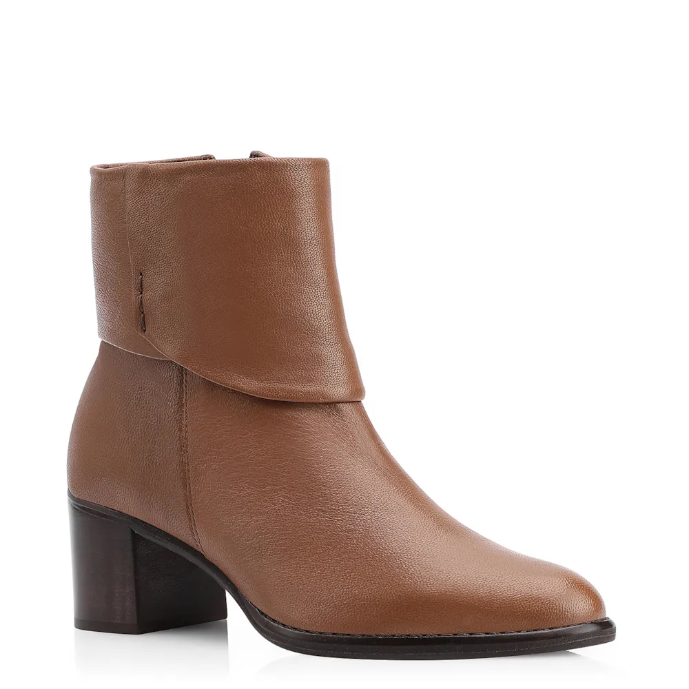 Bota Couro Pelica Marrom