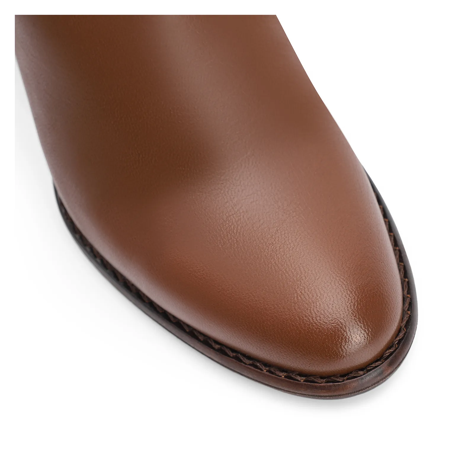 Bota Couro Pelica Marrom Escuro