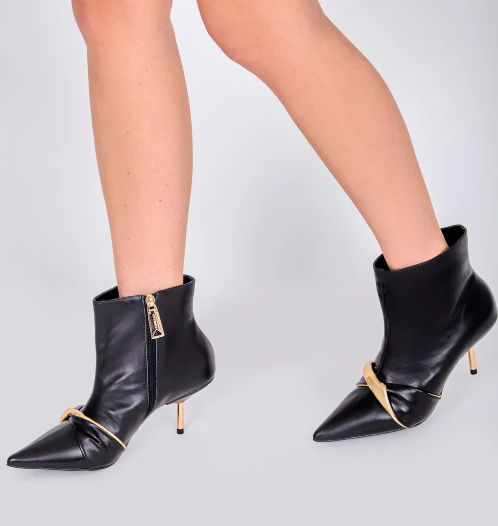Bota Couro Preto/Dourado - imagem 2