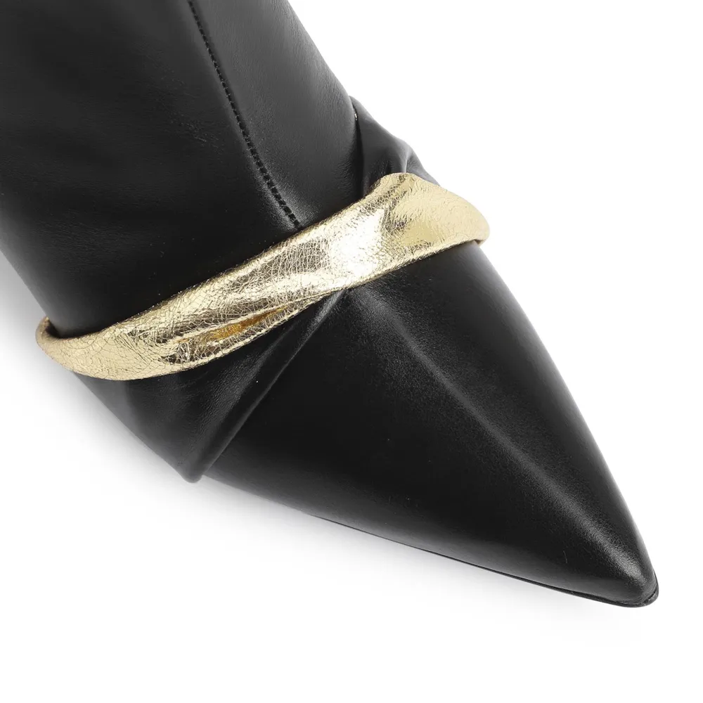 Bota Couro Preto/Dourado - imagem 7