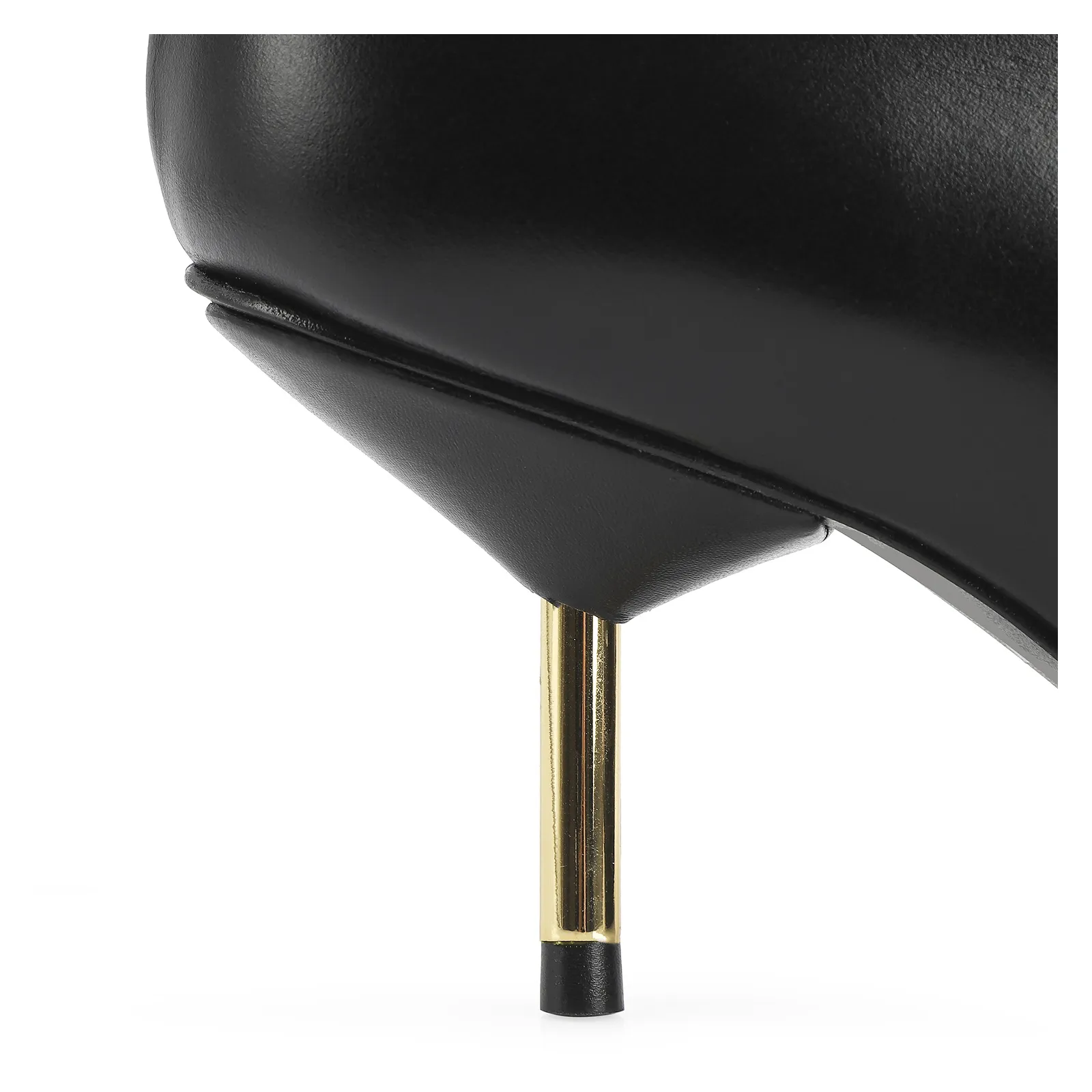 Bota Couro Preto/Dourado