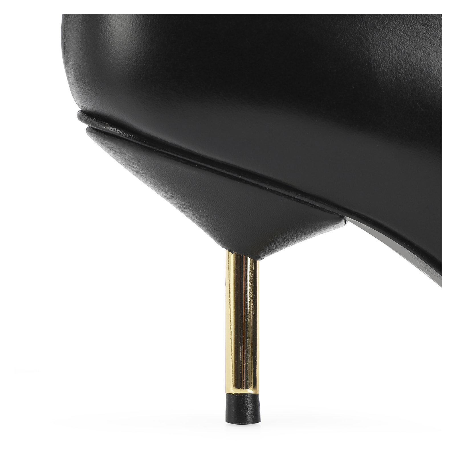 Bota Couro Preto/Dourado