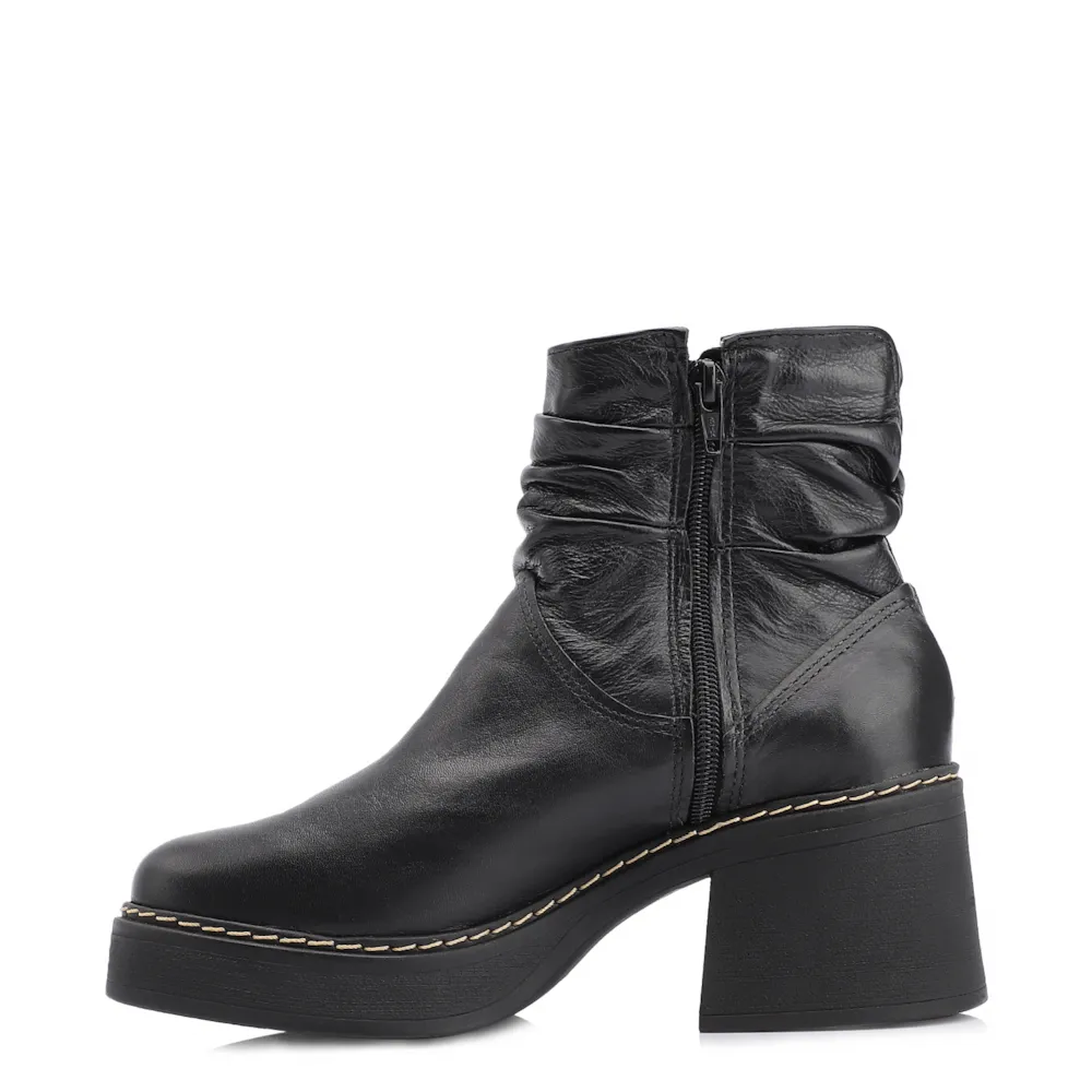 Bota Drapeada Couro Preto - imagem 5