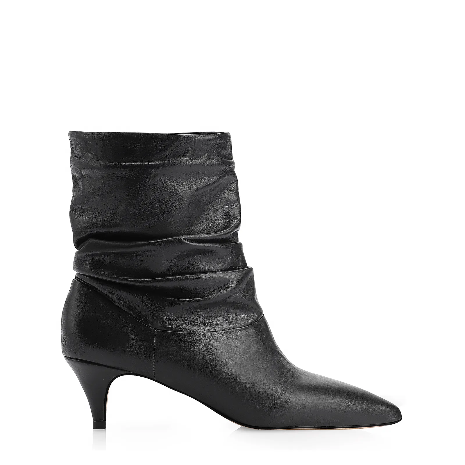 Bota Franzida Couro Preto