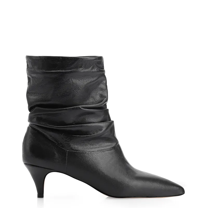 Bota Franzida Couro Preto - foto 3
