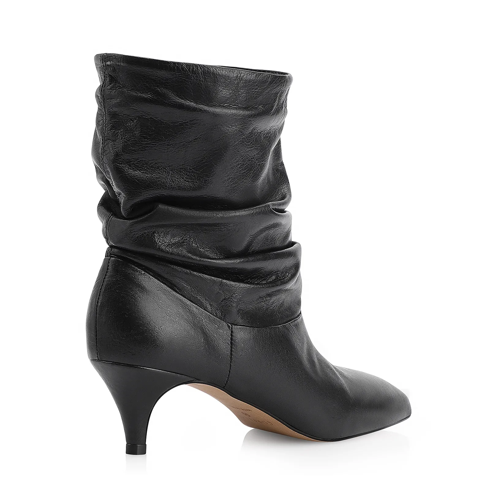 Bota Franzida Couro Preto