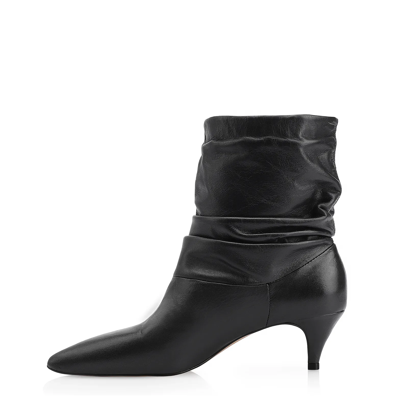 Bota Franzida Couro Preto