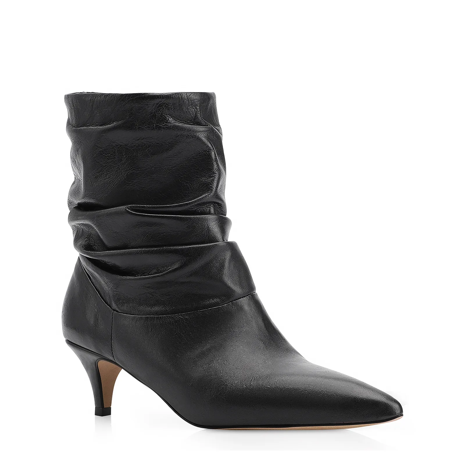Bota Franzida Couro Preto