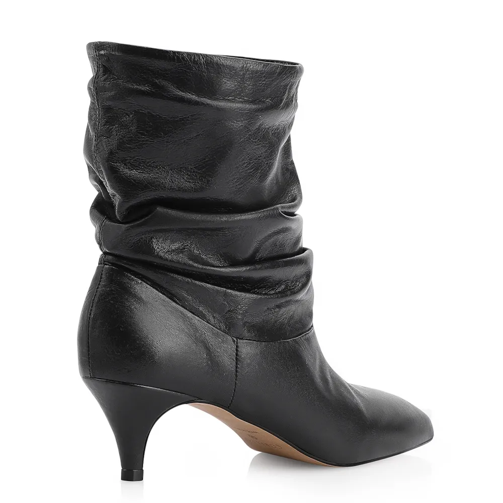 Bota Franzida Couro Preto - imagem 4