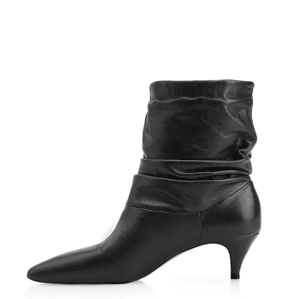 Bota Franzida Couro Preto - imagem 5