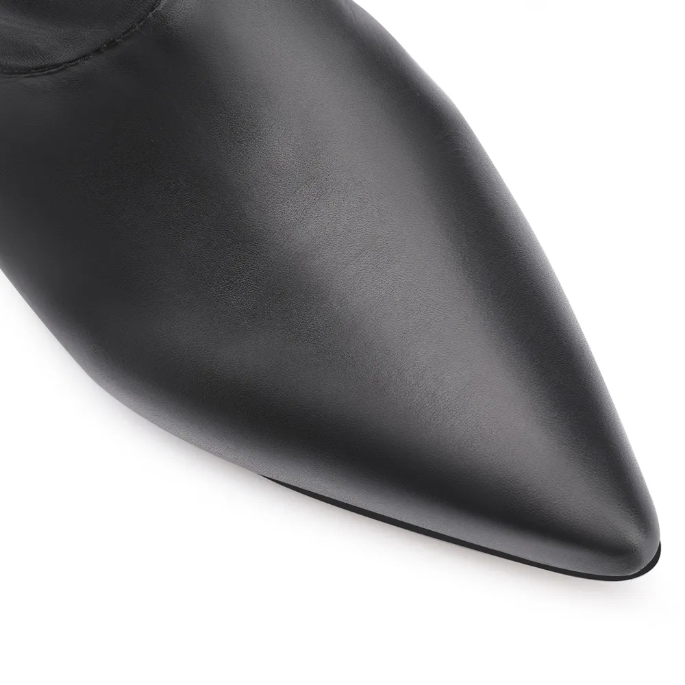 Bota Franzida Couro Preto - imagem 6