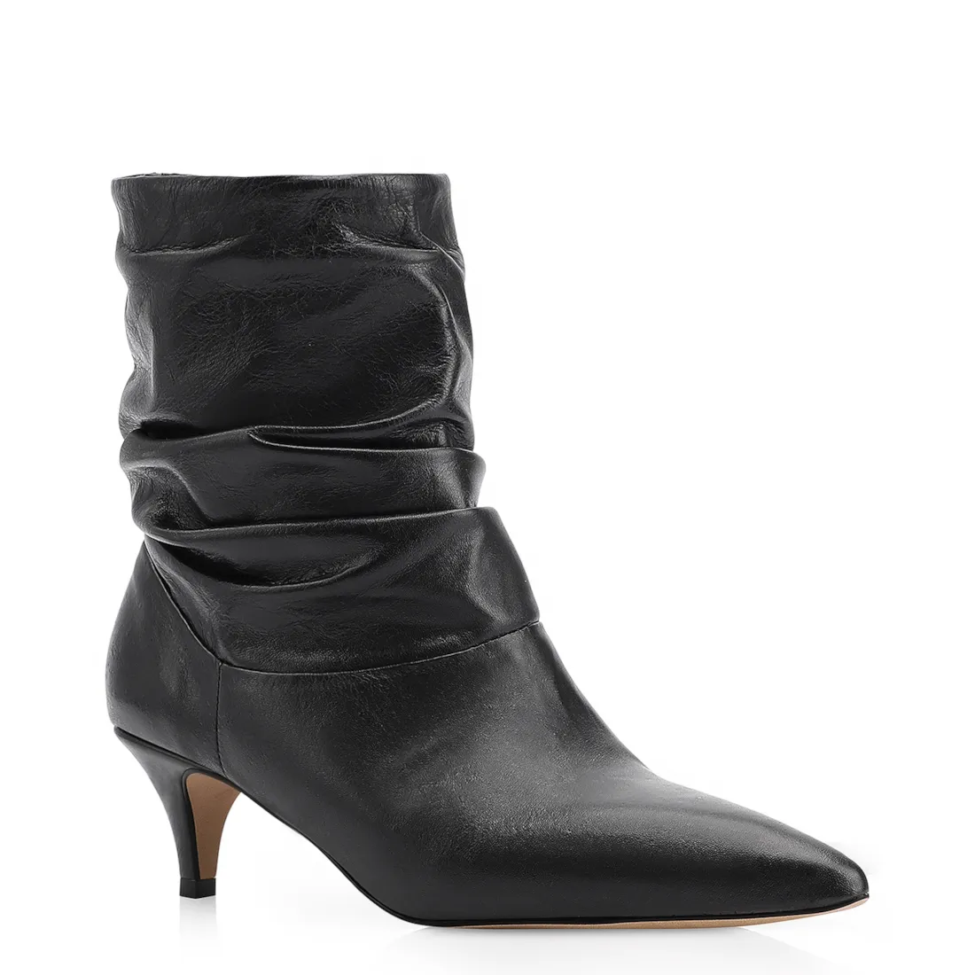 Bota Franzida Couro Preto
