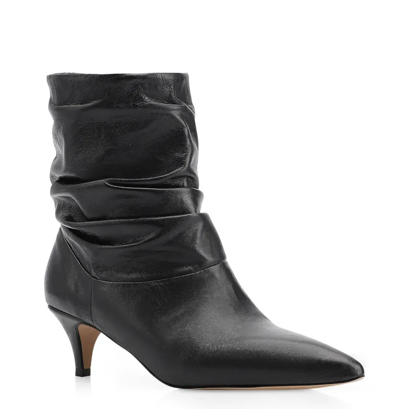 Bota Franzida Couro Preto