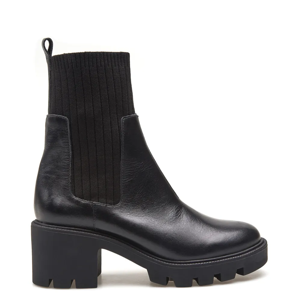 Bota Knitted Couro Preto - imagem 3