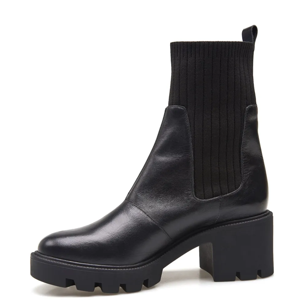 Bota Knitted Couro Preto - imagem 4