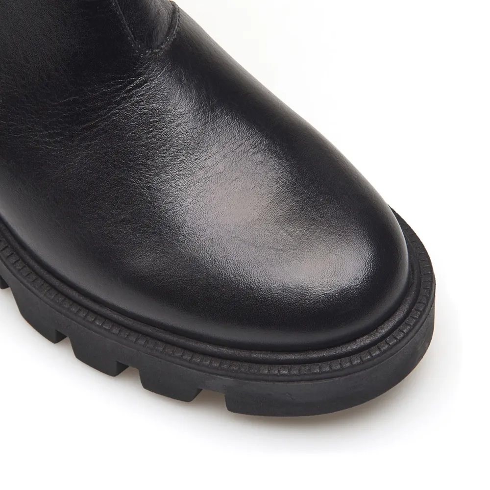 Bota Knitted Couro Preto - imagem 6