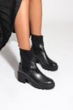 Bota Knitted Couro Preto - imagem 7