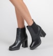 Bota Knitted Couro Preto - imagem 2
