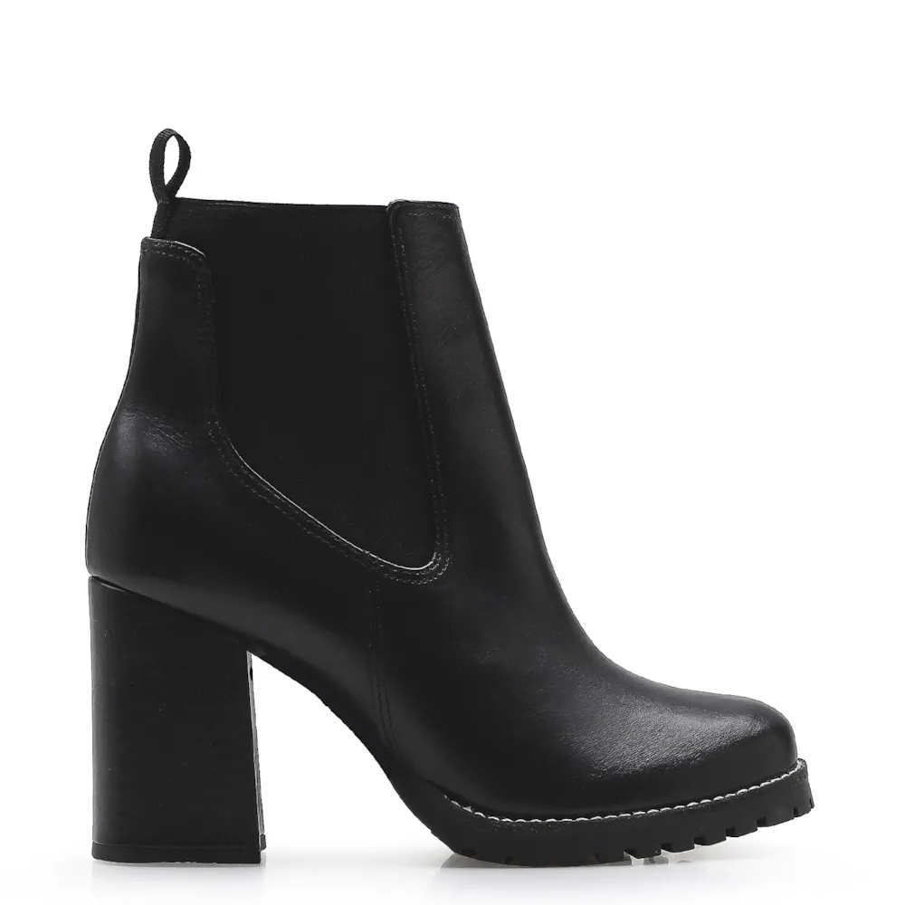 Bota Knitted Couro Preto - imagem 3