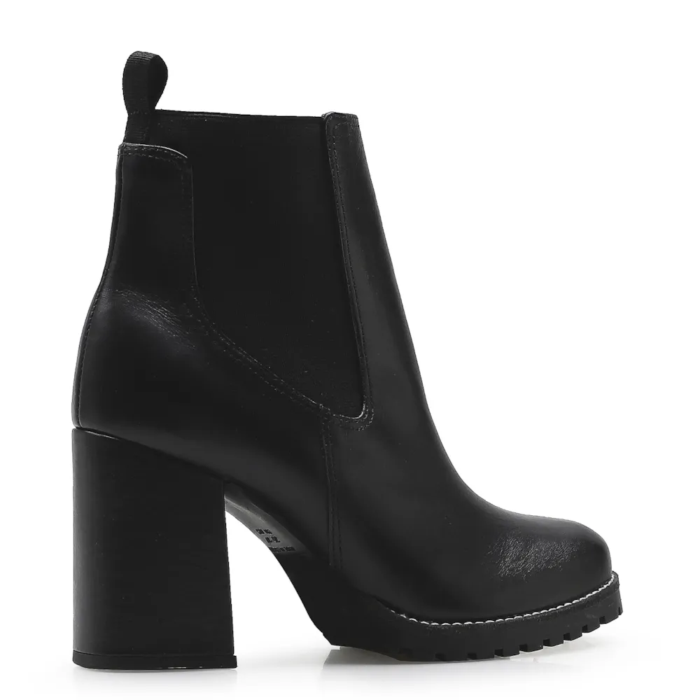 Bota Knitted Couro Preto - imagem 4