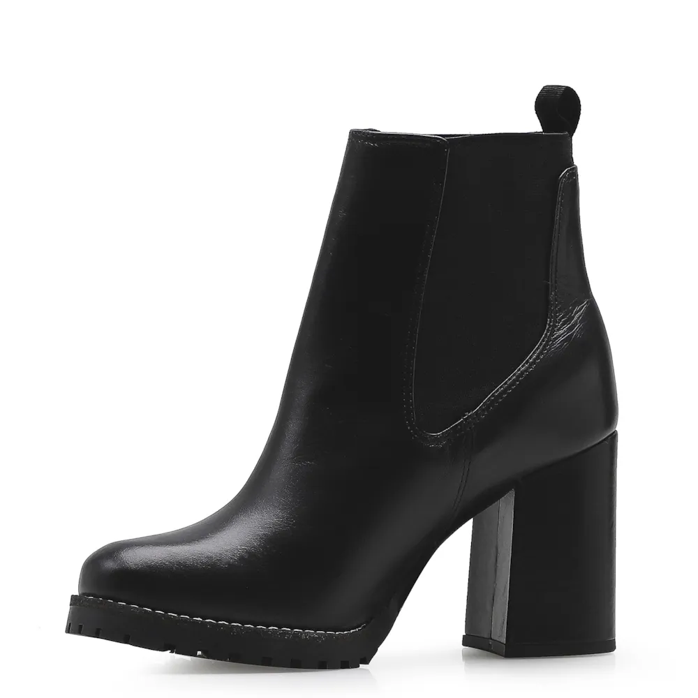 Bota Knitted Couro Preto - imagem 5
