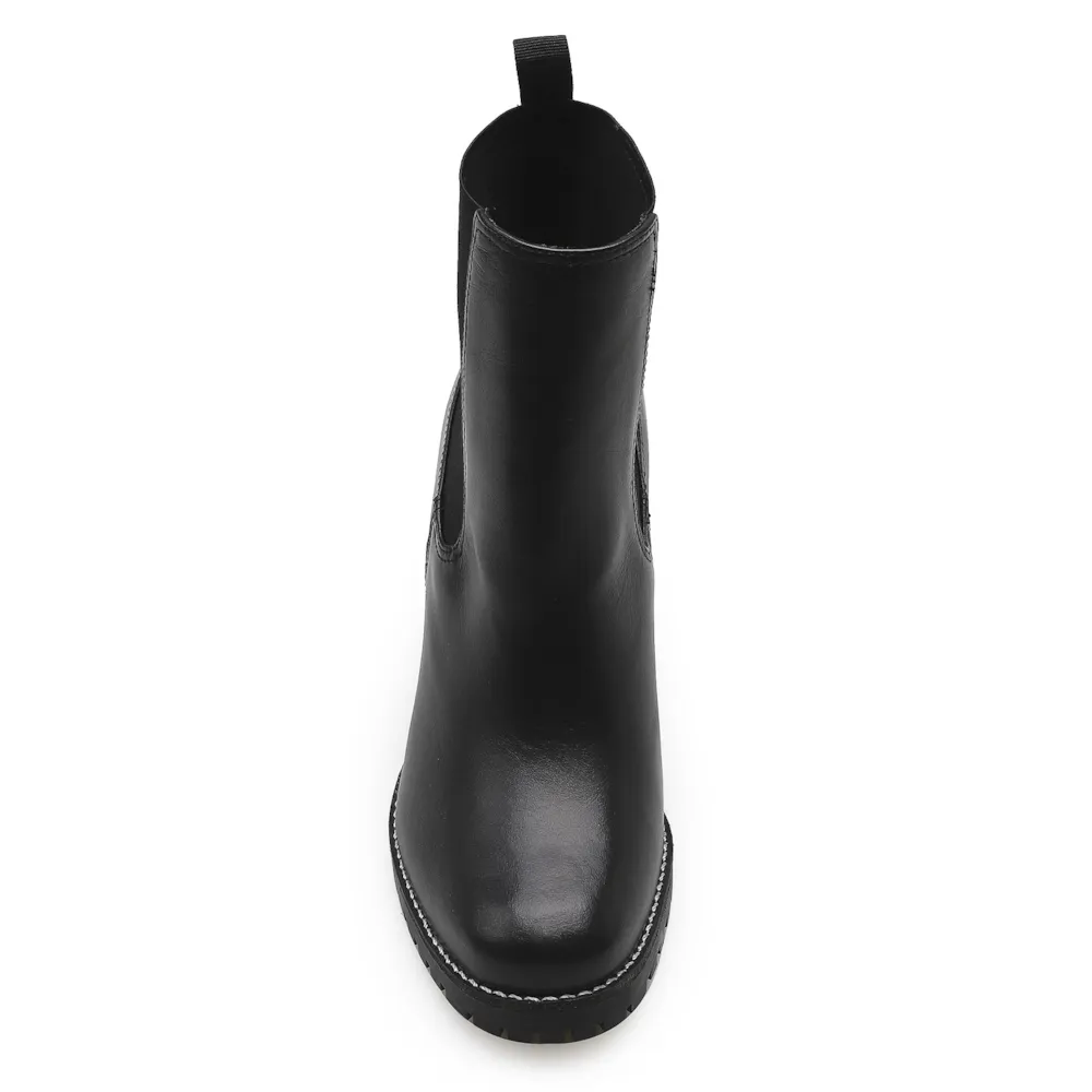 Bota Knitted Couro Preto - imagem 6