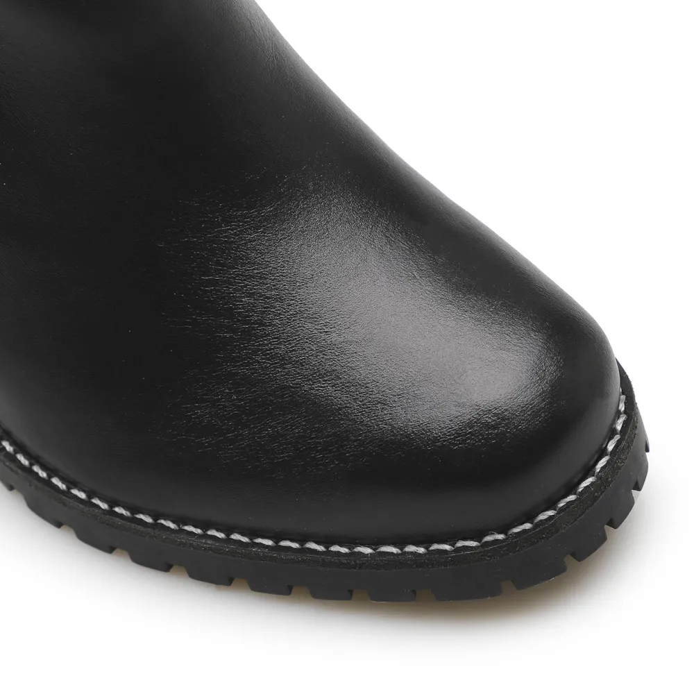 Bota Knitted Couro Preto - imagem 7